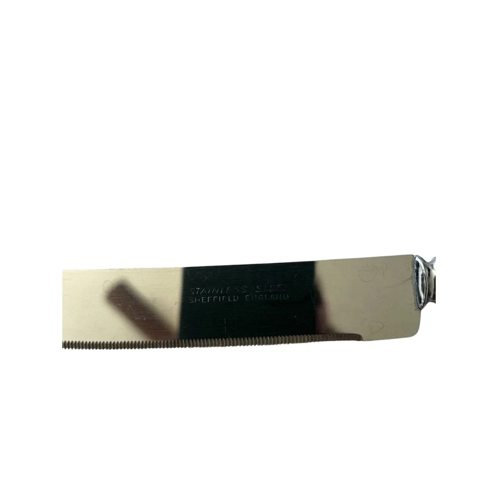 Sheffield England Stainless Steel Bread Knife Cobalt‎ Blue Porcelain Gold Handle